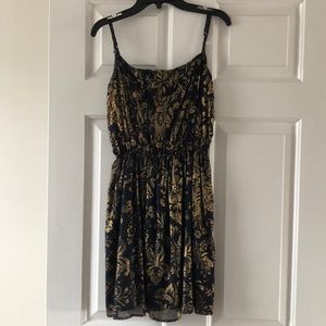 Blue and Gold Mini Dress